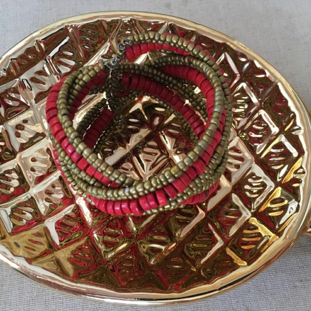 Red and golden beads